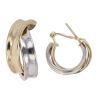 9ct Yellow and White Gold Crossover Hoop Earrings