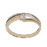 9ct Yellow and White Gold 0.10ct Diamond Solitaire Ring