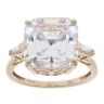 9ct Yellow Gold Colourless Gemstone Ring