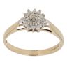 9ct Yellow Gold 0.11ct Brilliant Cut Diamond Cluster Ring