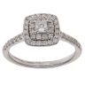 18ct White Gold 0.50ct Princess and Brilliant Cut Diamond Cluster Ring