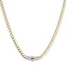 14ct Yellow Gold Monaco Classic Pave Lock Curb Chain 16"