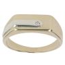 9ct Yellow and White Gold 0.05ct Diamond Signet Ring