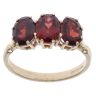9ct Yellow Gold Garnet Three Stone Ring