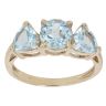9ct Yellow Gold Aquamarine Three Stone Ring