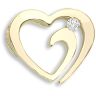 9ct Yellow Gold 0.04ct Diamond Heart Pendant