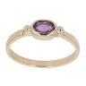 9ct Yellow Gold Created Amethyst Single Stone Ring