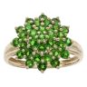 9ct Yellow Gold Diopside Cluster Ring