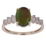 9ct Yellow Gold 0.20ct Baguette Cut Diamond and Abalone Fancy Ring