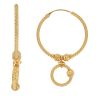 22ct Yellow Gold Dropper Hoop Earrings