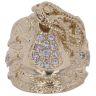 9ct Yellow Gold Cubic Zirconia Patterned Saddle Ring