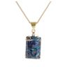 18ct Yellow Gold 0.05ct Diamond And Boulder Opal Pendant And Chain 16"