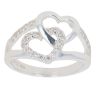 Sterling Silver Cubic Zirconia Double Heart Ring By Icesia