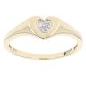 9ct Yellow Gold 0.05ct Diamond Heart Signet Ring