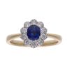 18ct Yellow And White Gold Sapphire And Diamond Cluster Ring
