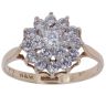 9ct Yellow Gold Cubic Zirconia Flower Cluster Ring