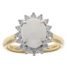 18ct Yellow Gold 0.26ct Brilliant Cut Diamond and Opal Cluster Ring