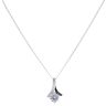 Silver Cubic Zirconia Twisted Ribbon Pendant And Chain 18" By Icesia