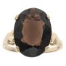 9ct Yellow Gold Smoky Quartz Single Stone Ring