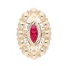 14ct Yellow Gold Greek Key Red Gemstone Ring