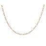 9ct Yellow and White Gold Diamond Cut Figaro Chain 18"