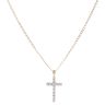 9ct Yellow Gold 0.12ct Diamond Cross Pendant And Chain 18"