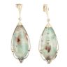 9ct Yellow Gold 0.02ct Diamond and Agate Teardrop Earrings