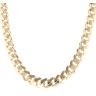 14ct Yellow Gold Monaco Classic Pave Lock Curb Chain 18"