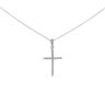 Silver Cubic Zirconia Cross Pendant And 18" Chain by Icesia