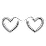 Silver Heart Hoop Earrings By Icesia