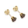 9ct Yellow Gold Brown Cubic Zirconia Stud Earrings 4mm