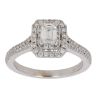 18ct White Gold 0.95ct Emerald And Brilliant Cut Diamond Cluster Ring