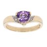 9ct Yellow Gold Created Amethyst Triangular Ring