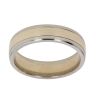 9ct Yellow and White Gold Plain Wedding Band 4.8mm