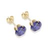 9ct Yellow Gold Tanzanite Cubic Zirconia Stud Earrings 6mm