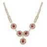 14ct Yellow Gold Cubic Zirconia Floral Necklace 22"