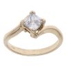 9ct Yellow Gold Cubic Zirconia Single Stone Twist Ring