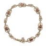 9ct Yellow and Rose Gold Clogau 0.05ct Diamond and Garnet Bracelet 7"