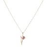 9ct Yellow Gold Garnet Rose Pendant and Chain 18"