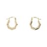 9ct Yellow Gold Hexagonal Creole Earrings