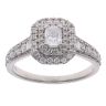 Platinum 1.15ct Brilliant and Emerald Cut Diamond Cluster Ring