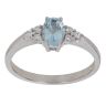 18ct White Gold 0.15ct Diamond And Aquamarine Ring
