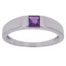 9ct White Gold Amethyst Single Stone Ring
