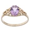 9ct Yellow Gold Amethyst Single Stone Ring