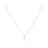 Sterling Silver Cubic Zirconia Cross Pendant and Chain 16" by Icesia