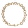 9ct Yellow Gold Patterned Hearts Bracelet 8"
