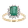 18ct Yellow Gold Diamond and Emerald Cluster Ring by Anya Belle