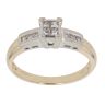 9ct Yellow Gold 0.25ct Princess and Brilliant Cut Diamond Cluster Ring