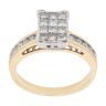 18ct Yellow Gold 0.75ct Princess And Brilliant Cut Diamond Cluster Ring