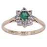 9ct Yellow Gold Cubic Zirconia and Emerald Cluster Ring